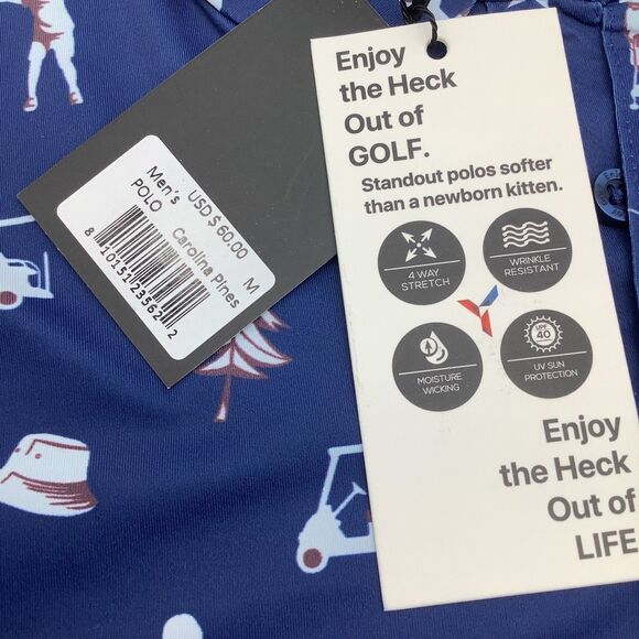 Yatta Golf Mens Carolina Pines Short Sleeve Golf Polo Size Medium‎ NWT - Picture 5 of 8